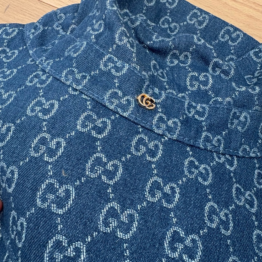 GG Bucket Hat Denim Blue Logo - Picture 2 of 4